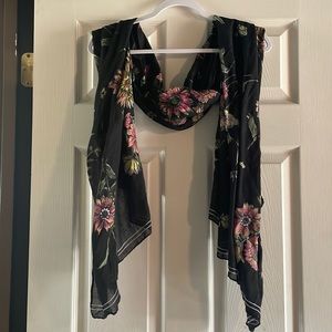 Black floral scarf